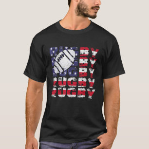 T-shirt Drapeau américain 4 juillet Rugby Vintage Sports P