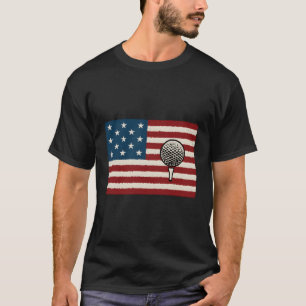 T-shirt Drapeau Américain 4 Juillet Usa Patriotique Golf G