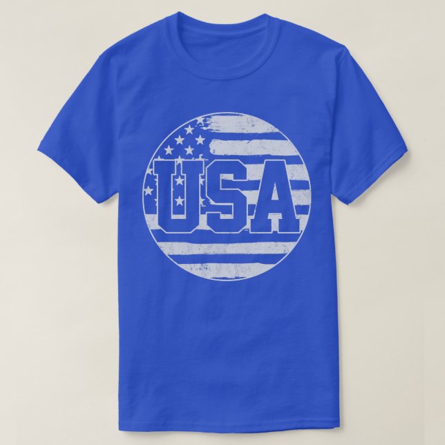 T-shirt Drapeau américain 4 juillet Vintage (Design devant)