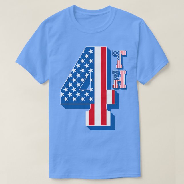 T-shirt Drapeau Américain 4ème Texte (Design devant)
