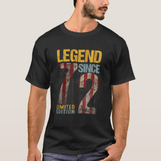 T-shirt Drapeau Américain 50 Ans Vintage 1972 50E Joyeux