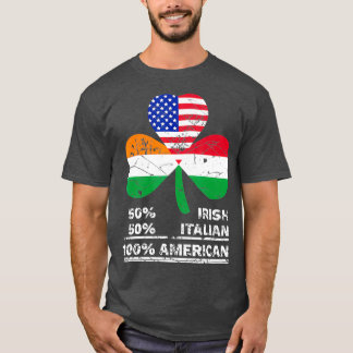 T-shirt Drapeau américain 50 demi irlandais demi-italien 1