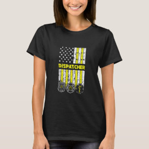 T-shirt Drapeau Américain 911 Exploitant Dispatch Er Polic