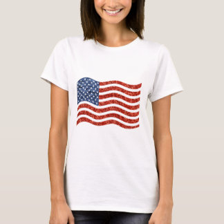 T-shirt drapeau américain à impression fausse séquence
