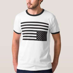 T-shirt Drapeau américain à l'envers dans le noir