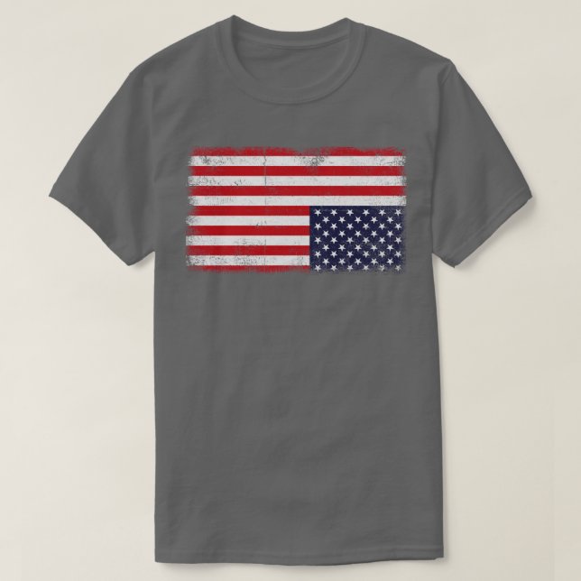 T-shirt Drapeau américain à l'envers Distress États-Unis U (Design devant)
