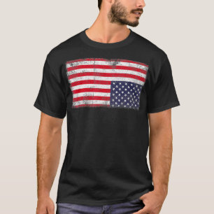 T-shirt Drapeau américain à l'envers Distress États-Unis U