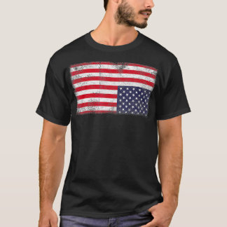 T-shirt Drapeau américain à l'envers Distress États-Unis U