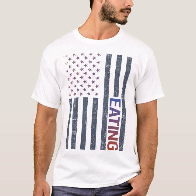 T-shirt Drapeau américain à manger (Devant)