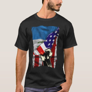 T-shirt Drapeau américain à moitié guatémaltèque RACINES D