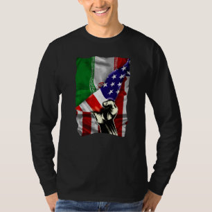 T-shirt Drapeau américain à moitié iranien RACINES Drapeau