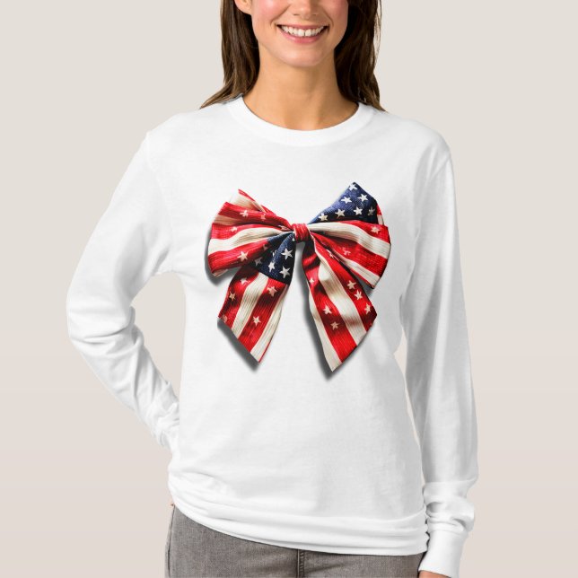 T-shirt Drapeau Américain à nœud (Devant)