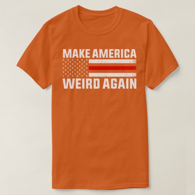 T-shirt Drapeau américain à nouveau bizarre (Design devant)