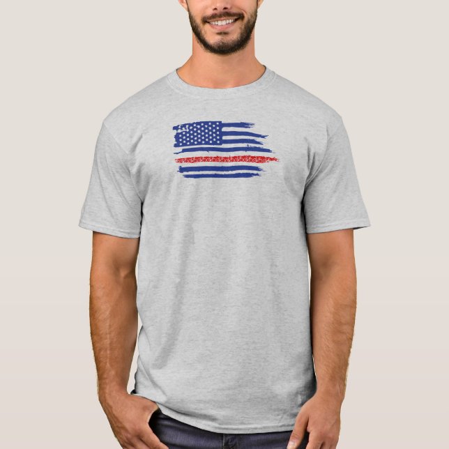 T-shirt Drapeau américain à vélo (Devant)