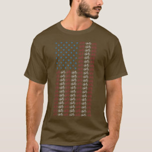 T-shirt Drapeau américain à vélo 4 juillet cycliste