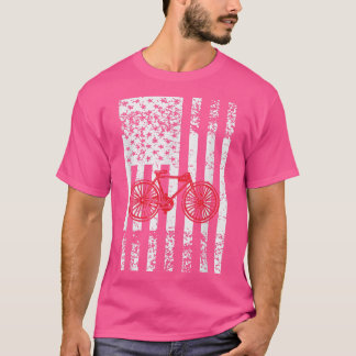 T-shirt Drapeau américain à vélo 4 juillet patriotique