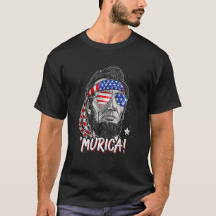 T-shirt Drapeau américain Abraham Lincoln Murica 4 juillet