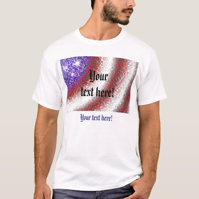 T-shirt Drapeau américain Abstrait (Devant)