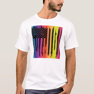 T-shirt Drapeau américain abstrait