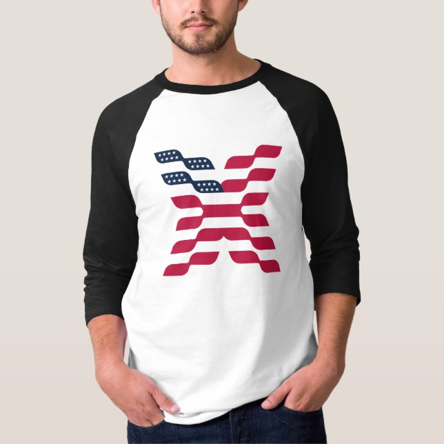 T-shirt Drapeau américain abstrait lettre X  (Devant)