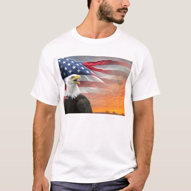 T-shirt Drapeau américain Aigle (Devant)
