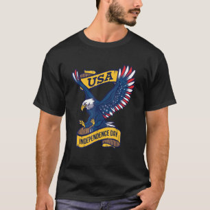 T-shirt Drapeau américain aigle 4e juillet Hommes Femme Me