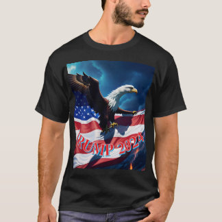 T-shirt Drapeau Américain Aigle Américain TRUMP 2024