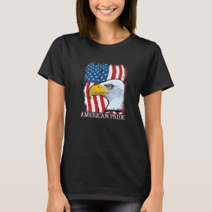 T-shirt Drapeau Américain Aigle Mullet 4 Juillet Merica Fi