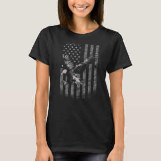 T-shirt Drapeau américain Aigle volant Usa Distressed Desi