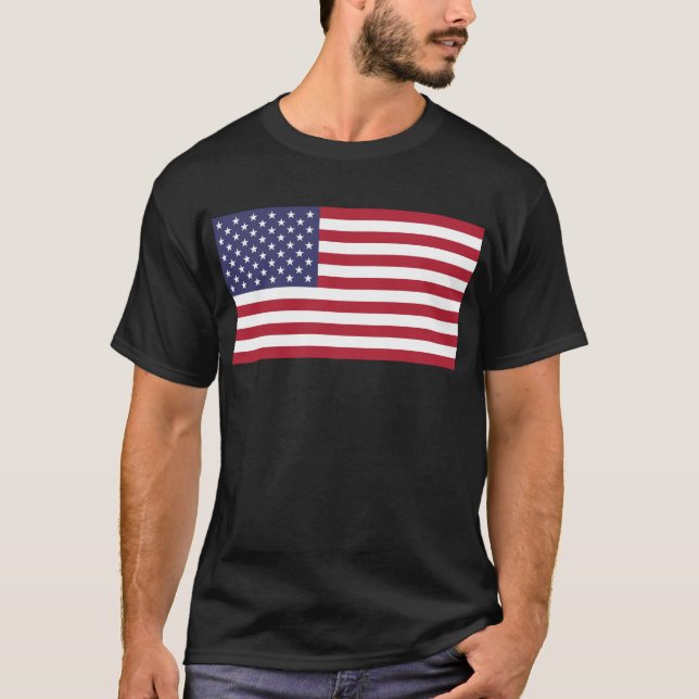 T-shirt Drapeau américain (ajoutez des mots si vous voulez (Devant)