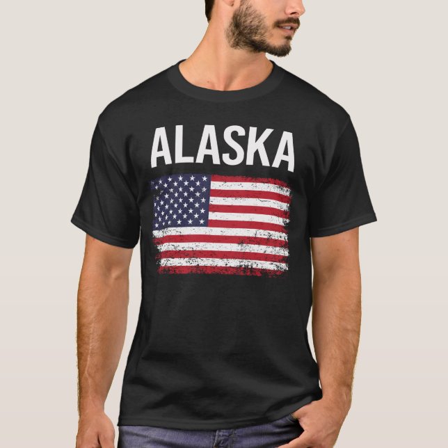 T-shirt Drapeau américain Alaska (Devant)