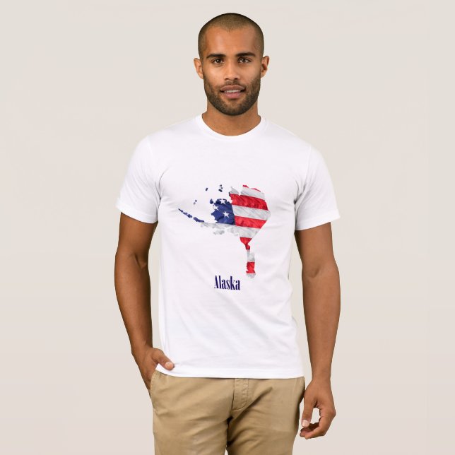 T-shirt Drapeau américain Alaska États-Unis (Devant entier)