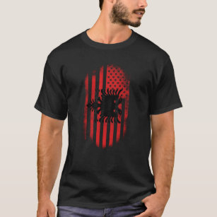 T-shirt Drapeau américain albanais   Albanie et conception