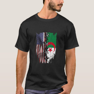 T-shirt Drapeau américain algérien en croissance Racines U