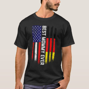 T-shirt Drapeau américain & Allemagne Drapeau meilleur mam