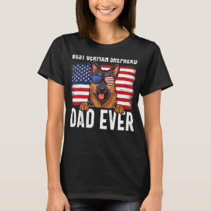T-shirt Drapeau américain Allemand Berger Papa Chien Père