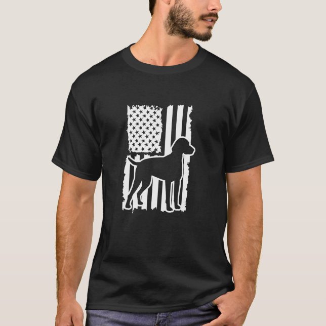 T-shirt Drapeau américain Allemand Pointer Chasse D (Devant)