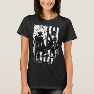 T-shirt Drapeau américain américain américain pêcheur