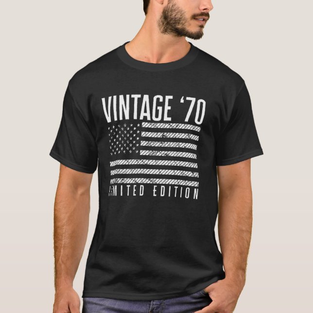 T-shirt Drapeau américain américain Édition Limitée - Vint (Devant)
