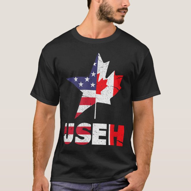 T-shirt Drapeau américain américain EH Funny Canada (Devant)