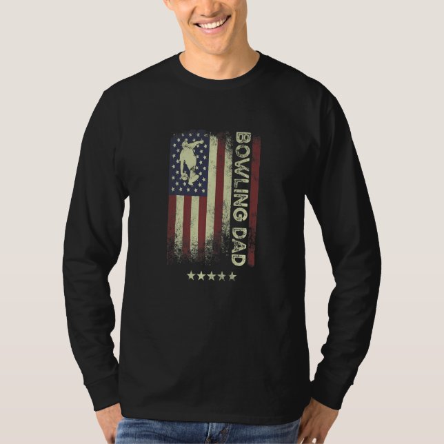 T-shirt Drapeau américain américain  Papa Bowling  1 (Devant)