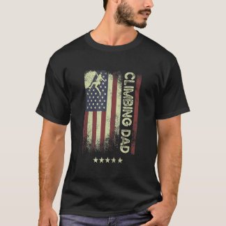 T-shirt Drapeau américain américain Papa grimpeur 1