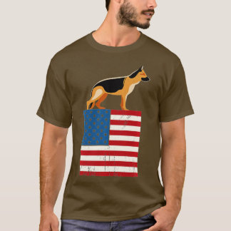 T-shirt Drapeau américain Amoureux des chiens I Patriotiqu