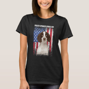 T-shirt Drapeau américain Anglais Springer Espagnol Papa F