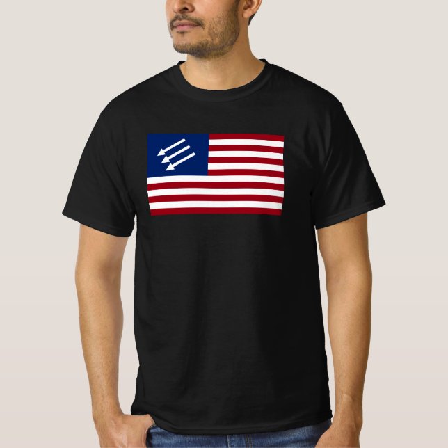 T-shirt Drapeau américain anti-fasciste (Devant)