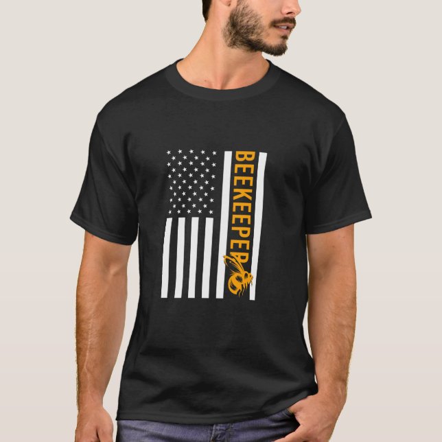 T-shirt Drapeau américain apiculteur (Devant)