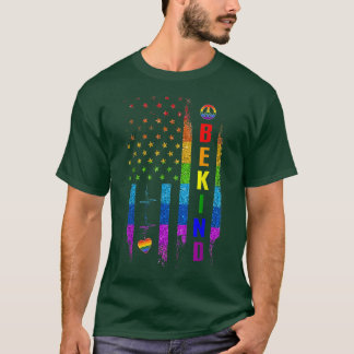 T-shirt Drapeau américain arc-en-ciel de la fierté gay LGB