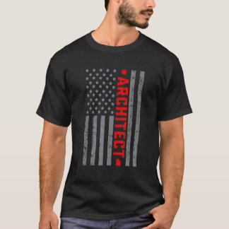T-shirt Drapeau Américain Architecte Drapeau US Vintage Po