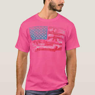 T-shirt Drapeau Américain Armes Fusils Balles Drapeau Amér