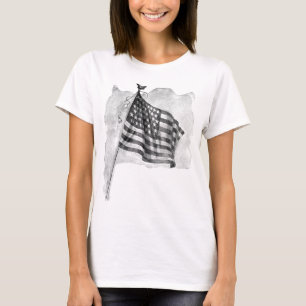 T-shirt Drapeau américain Art Patriotique Vintage